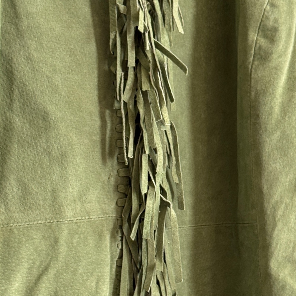 Dialogue Olive Green Fringe Blazer - Picture 10 of 13